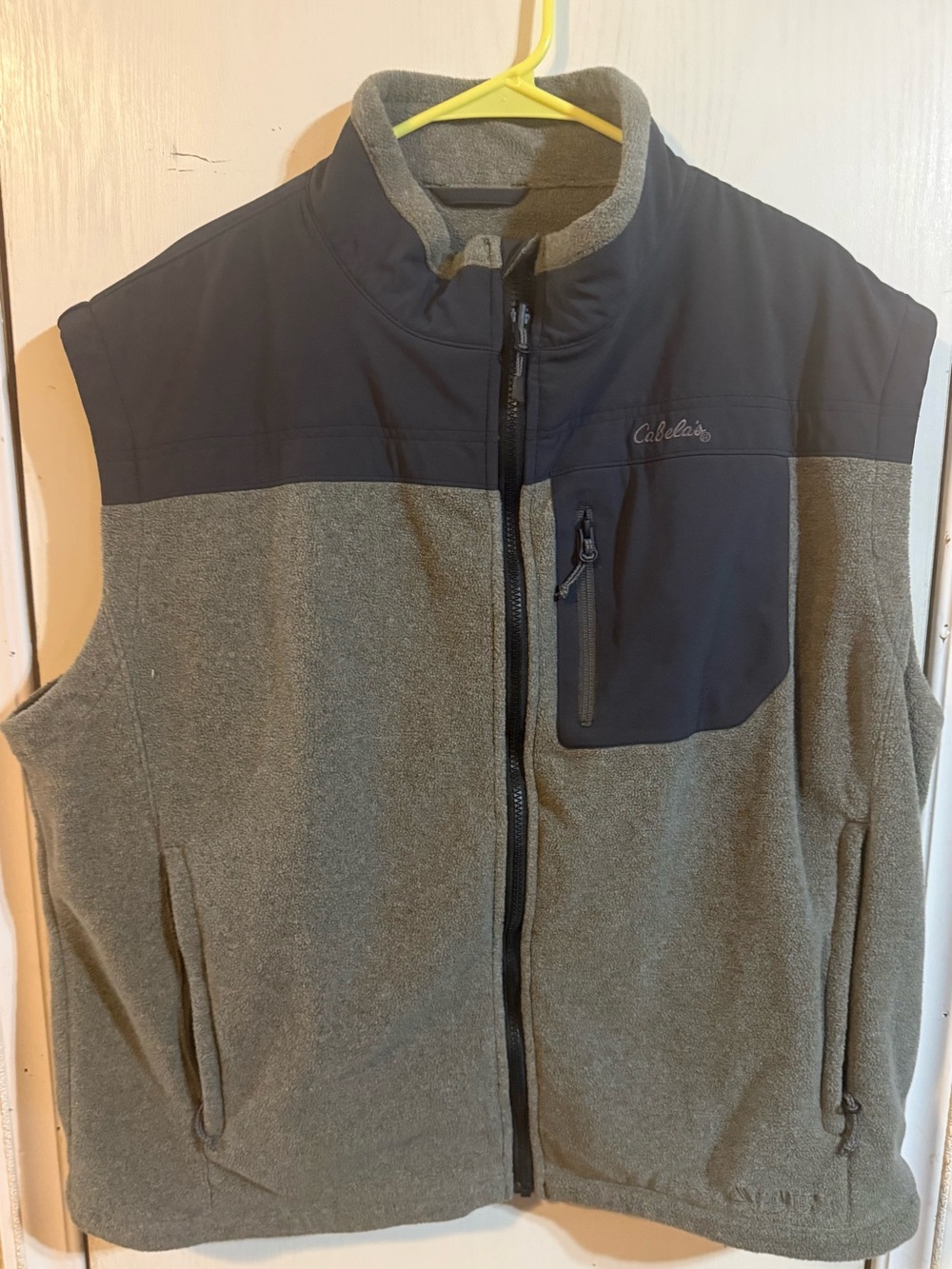 Cabela's Men's Olive Fleece Vest with Charcoal Yoke